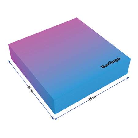 Блок для записи BERLINGO Radiance 85х85х2 см голубой/розовый 200 листов