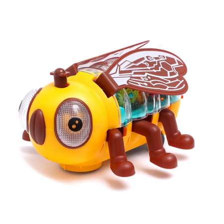Пчела Sima-Land Шестерёнки со светом и звуком работает от батареек цвет жёлтый