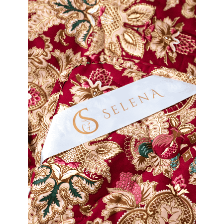 Комплект постельного белья Selena Индия семейный премиум сатин с одеялом