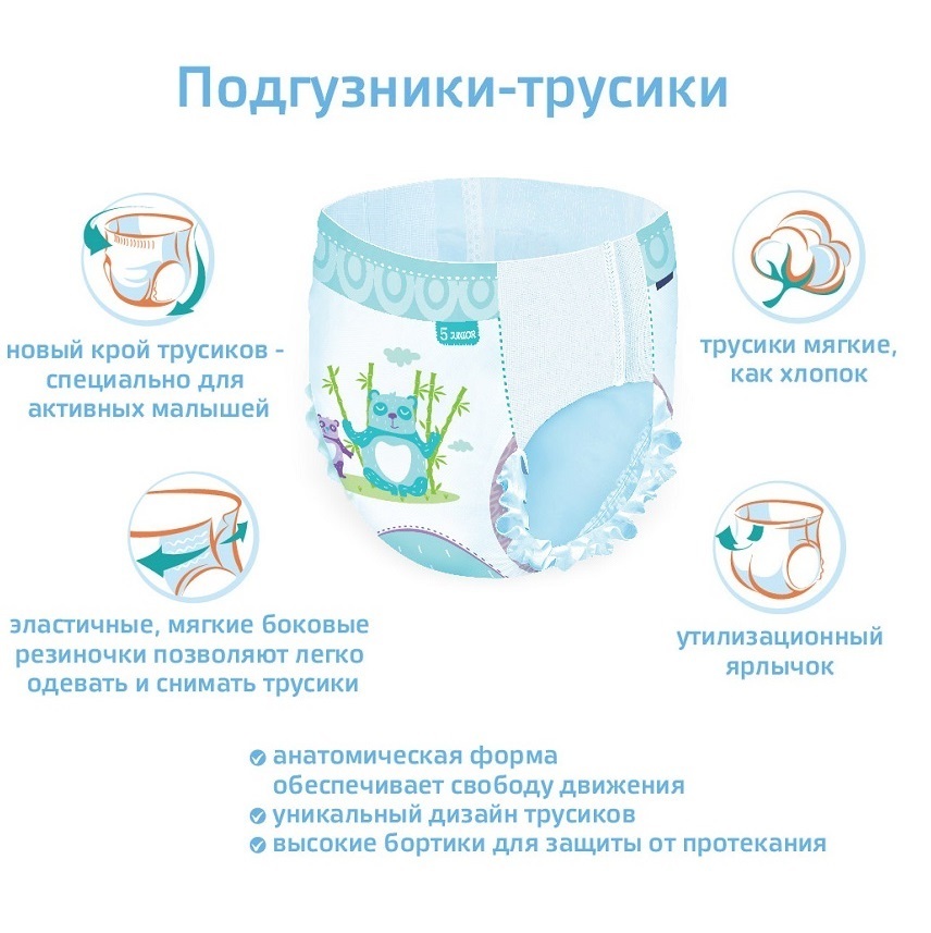 Трусики BabyGo 5 40 шт. - фото 2