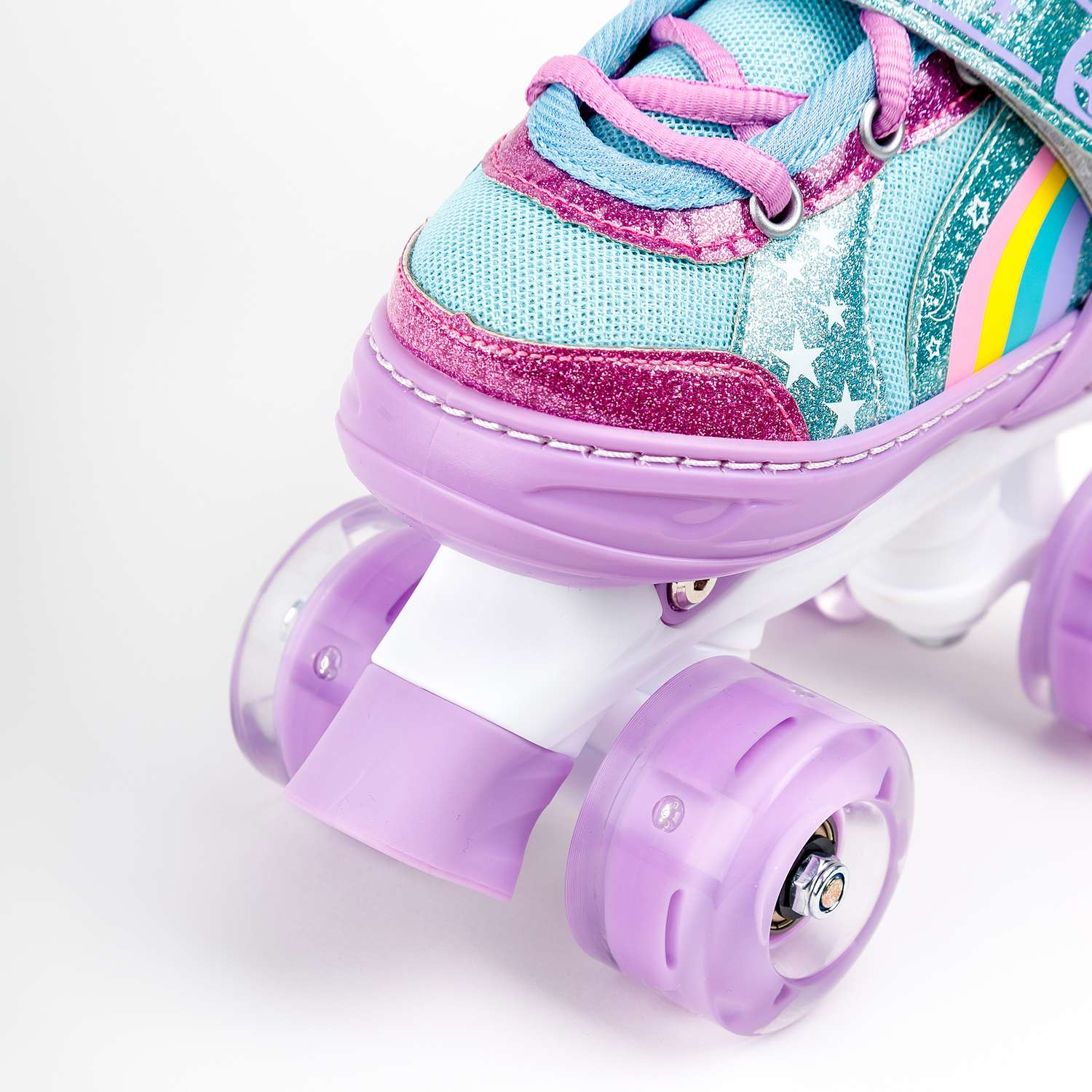 Ролики раздвижные AmaroBaby Disco со светящимися колесами фиолетовый 34-37 - фото 17