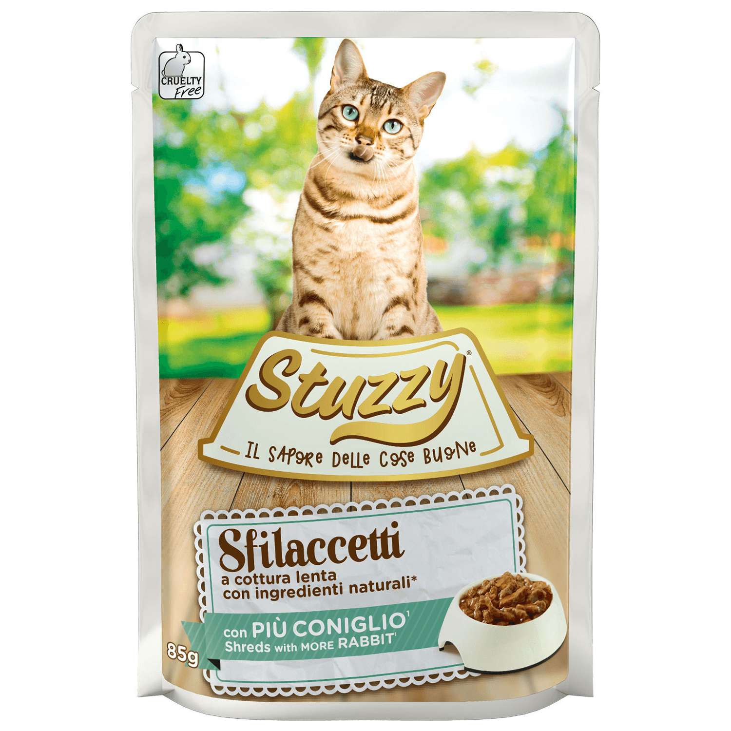 Корм для кошек Stuzzy 85г Sfilaccetti кролик в соусе пауч - фото 1
