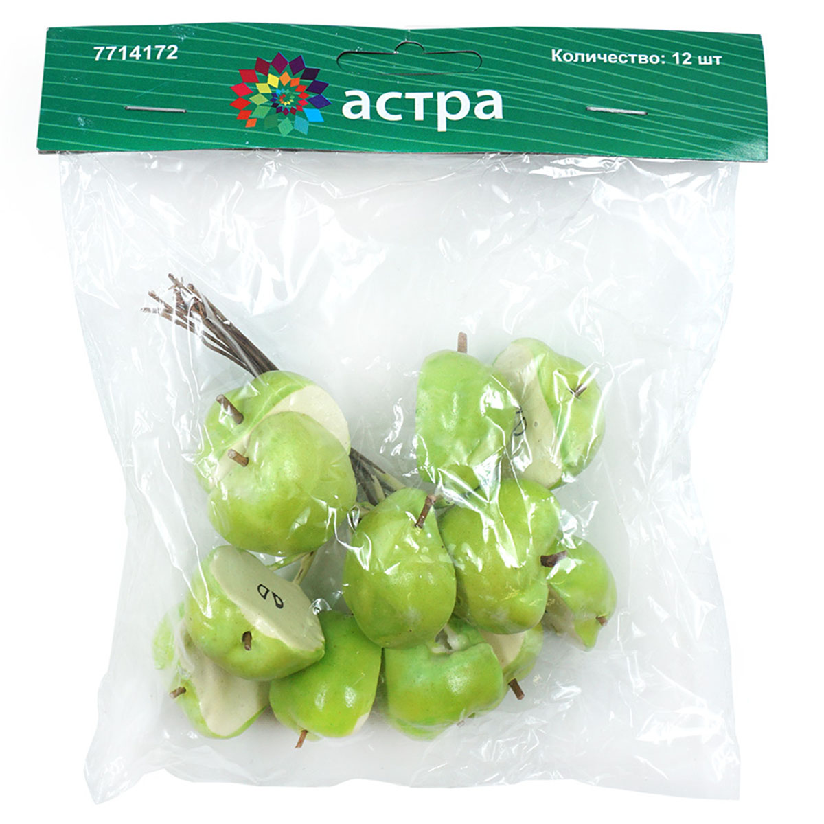 Муляж Astra Craft букет декоративный Яблоки половинки зеленые основа для декорирования 12 шт - фото 4