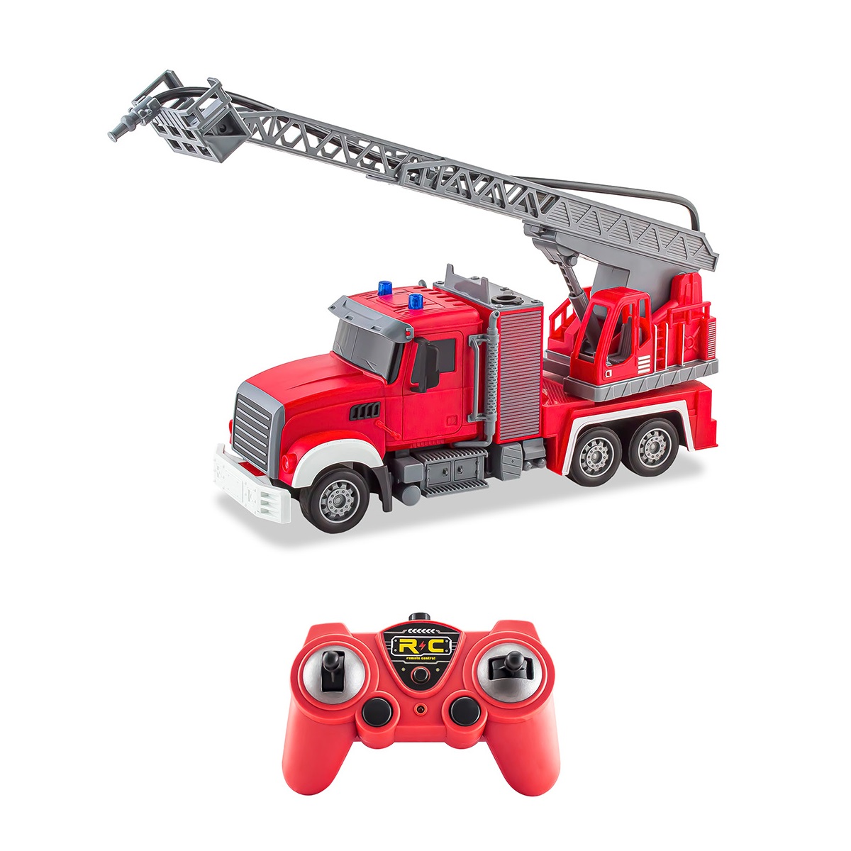 Игрушка радиоуправляемая Mioshi Спецтехника: Пожарная автолестница 36 см - фото 1