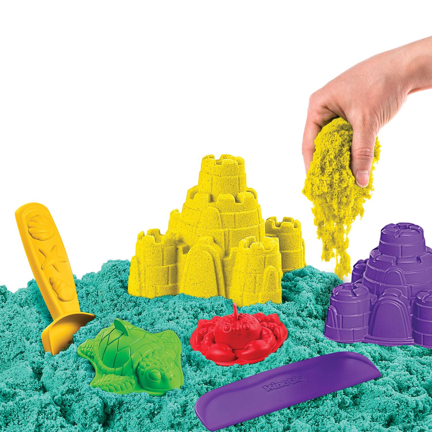 Набор для лепки Kinetic Sand Разноцветный замок с формочками 6060240 - фото 4