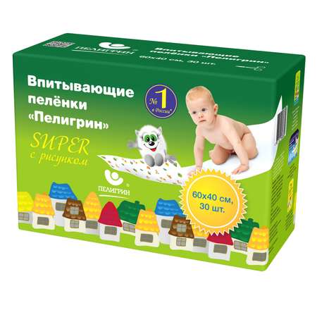 Пеленки впитывающие Пелигрин одноразовые 40*60 30шт 242 C ЕАС