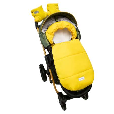 Конверт зимний AmaroBaby меховой Snowy Travel Желтый 85 см