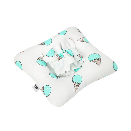 Подушка для новорожденных Mums Era для кормления и укачивания с резинкой белый/ментол