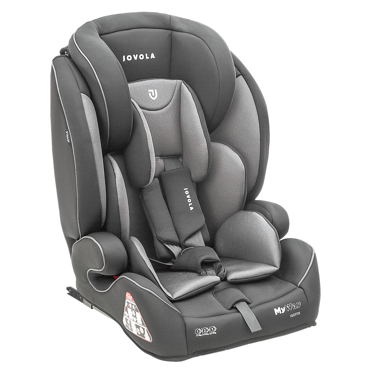 Автокресло JOVOLA MyWay ISOFIX группа 1+2+3 (9-36 кг) т.серый-св.серый - фото 11