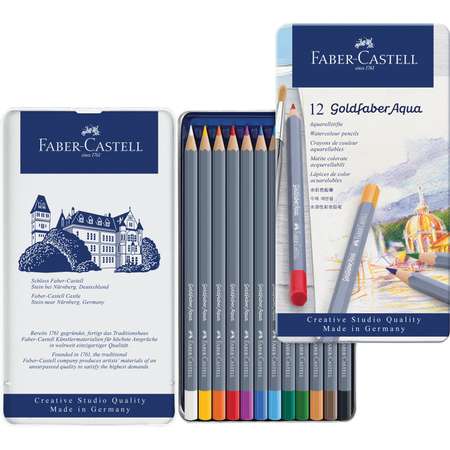 Карандаши акварельные Faber Castle художественные Goldfaber Aqua 12 цветов