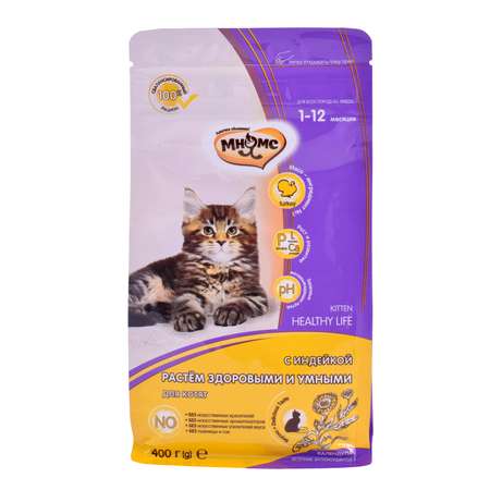 Корм сухой для котят Мнямс Kitten 400г с индейкой