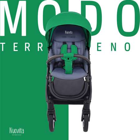 Коляска прогулочная Nuovita Modo Terreno Зелено-серый