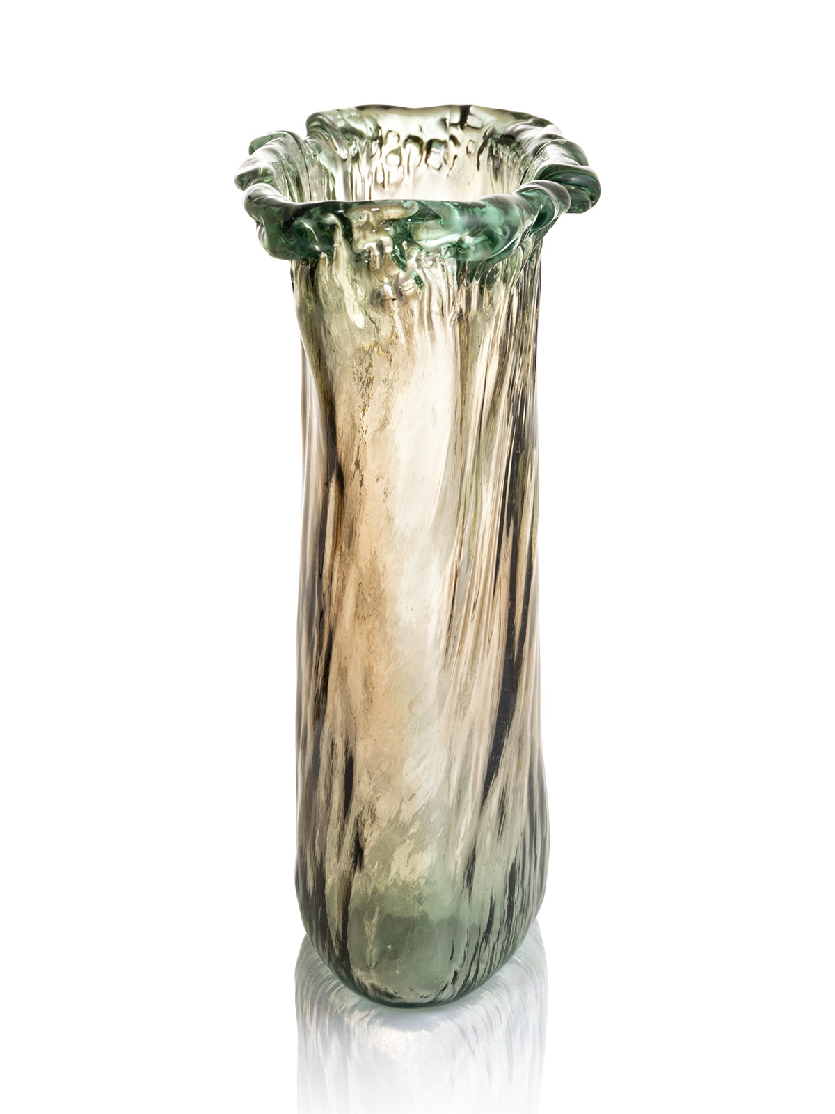 Ваза декоративная DeNASTIA интерьерная для цветов сухоцветов 2.5л ручная работа стекло W000021 - фото 3