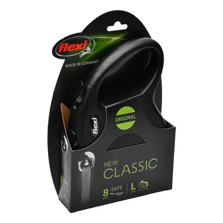 Рулетка Flexi New Classic L лента 8м до 50кг Черная