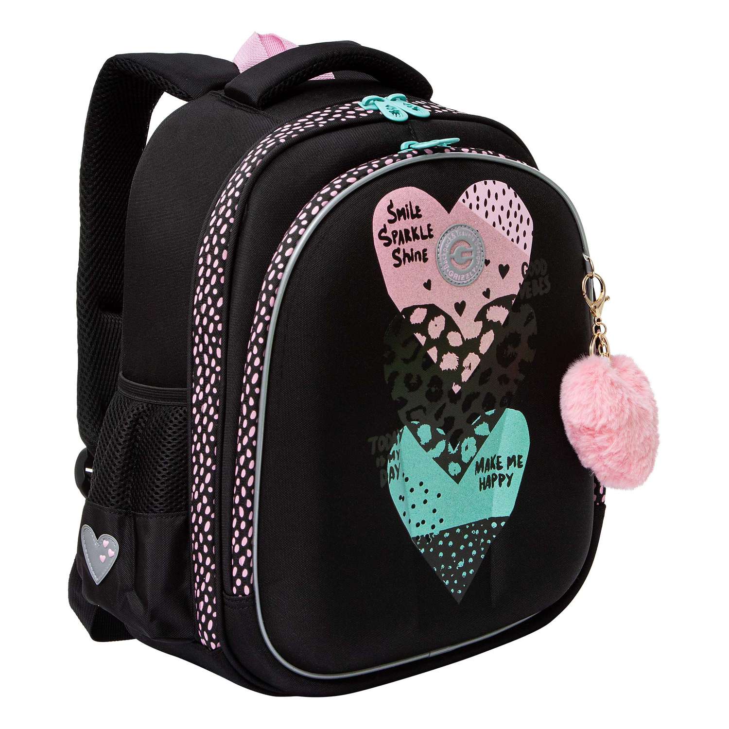 Рюкзак школьный Grizzly Черный RAz-486-10/1 - фото 2