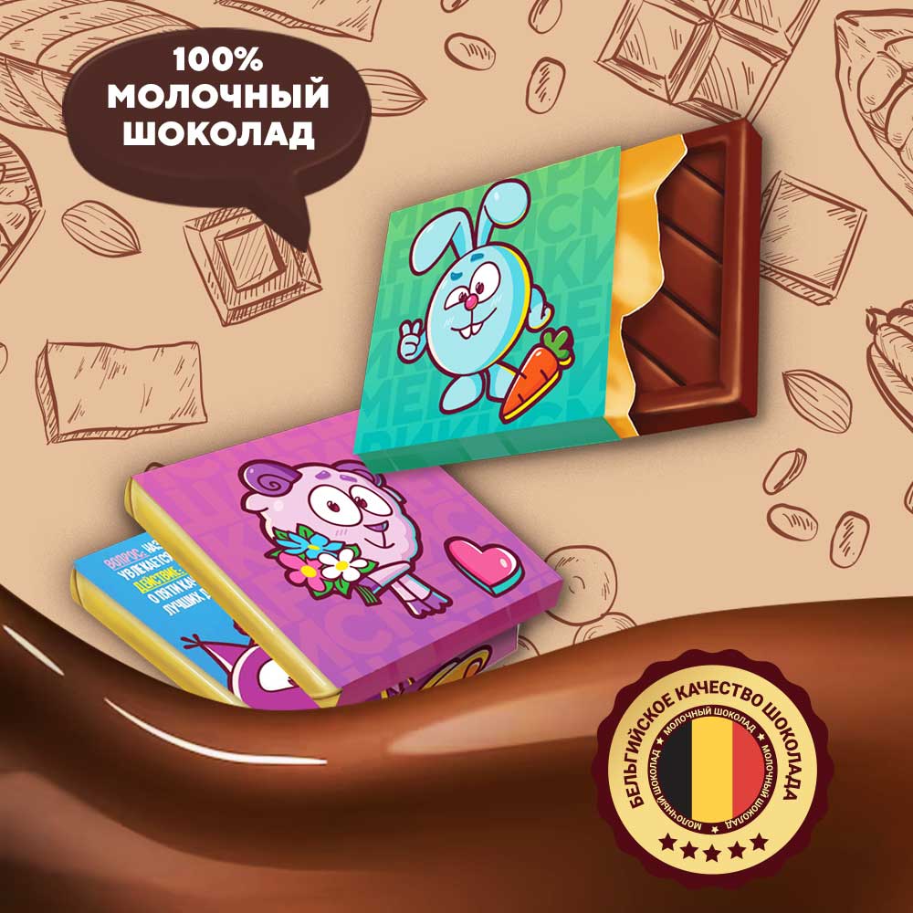 Шоколадная игра Chocobattle Смешарики день рождения Нюши - фото 6