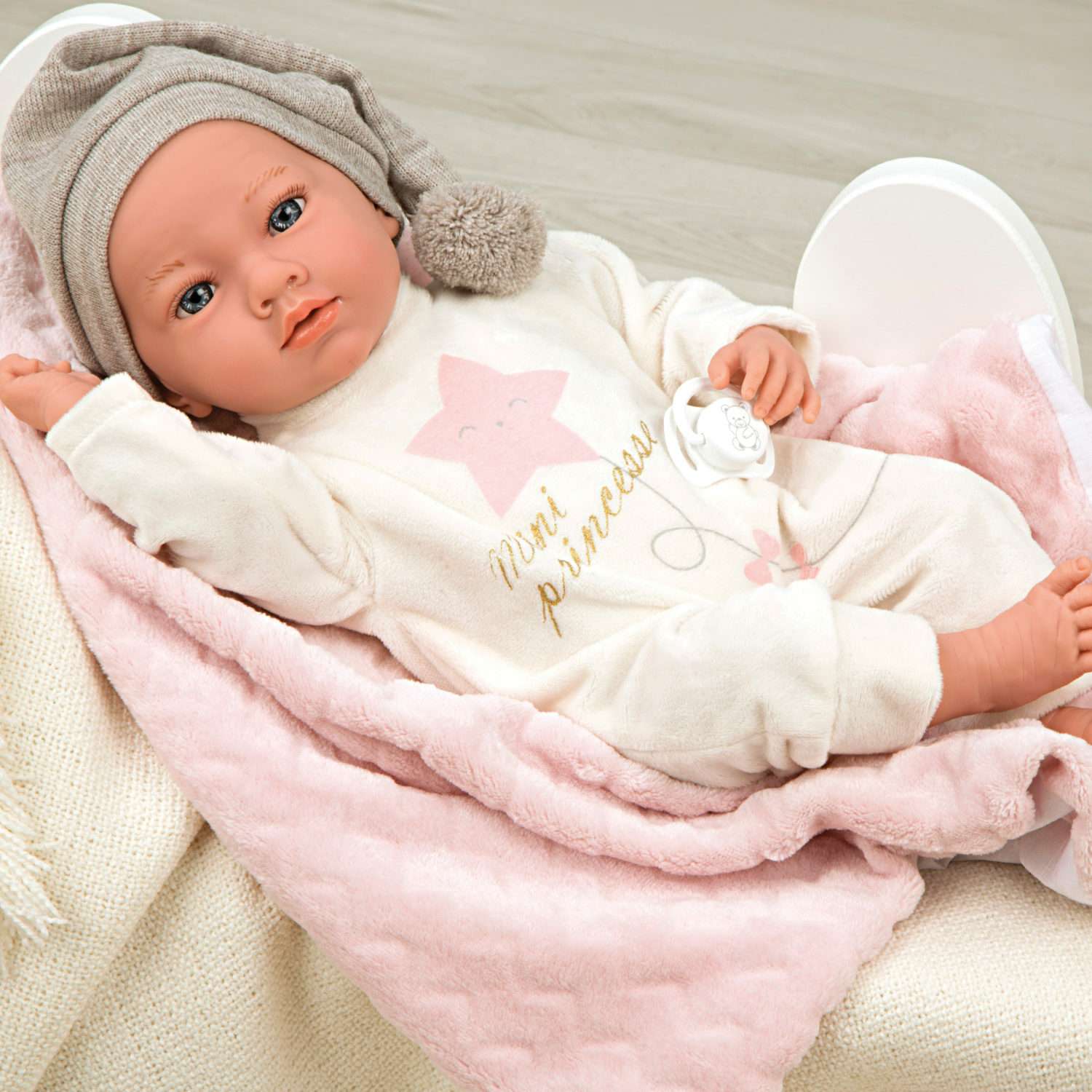 Кукла пупс Arias elegance aria реборн мягкая с соской и розовым одеялом 40 cм Т24478 - фото 2