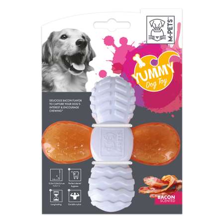 Игрушка для собак M-Pets с ароматом бекона Оранжевый-Белый 10635399