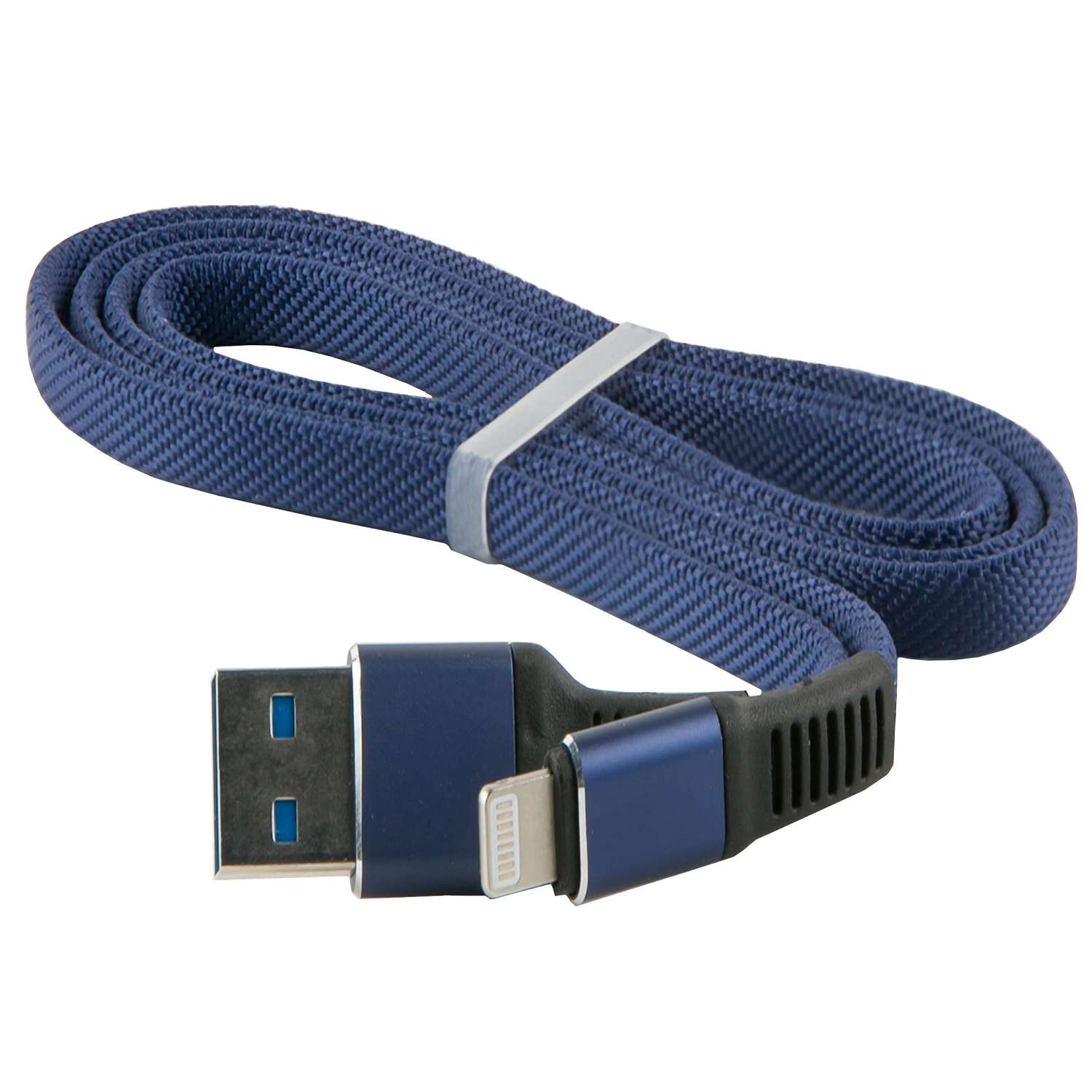 Дата-кабель RedLine Flat USB - Lightning синий - фото 1