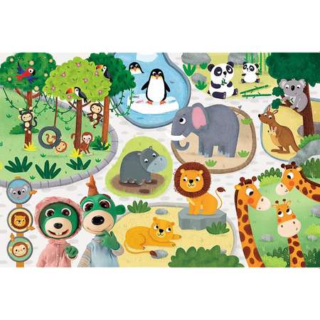 Пазл-раскраска Trefl Малыши в зоопарке 15элементов 42000