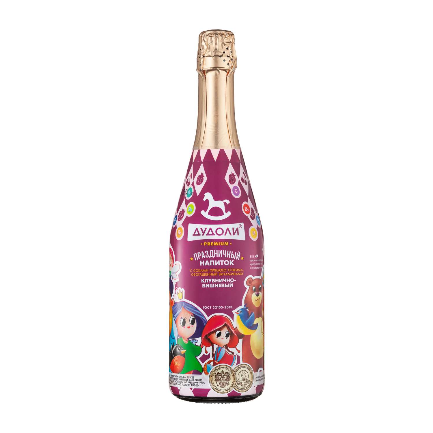 Детское шампанское Absolute Nature Дудоли клубнично-вишнёвое 0.75 л - фото 1