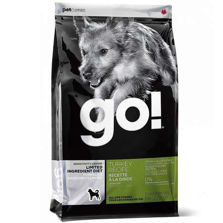 Корм для собак GO 11,3кг для чувствительного пищеварения беззерновой с индейкой сухой