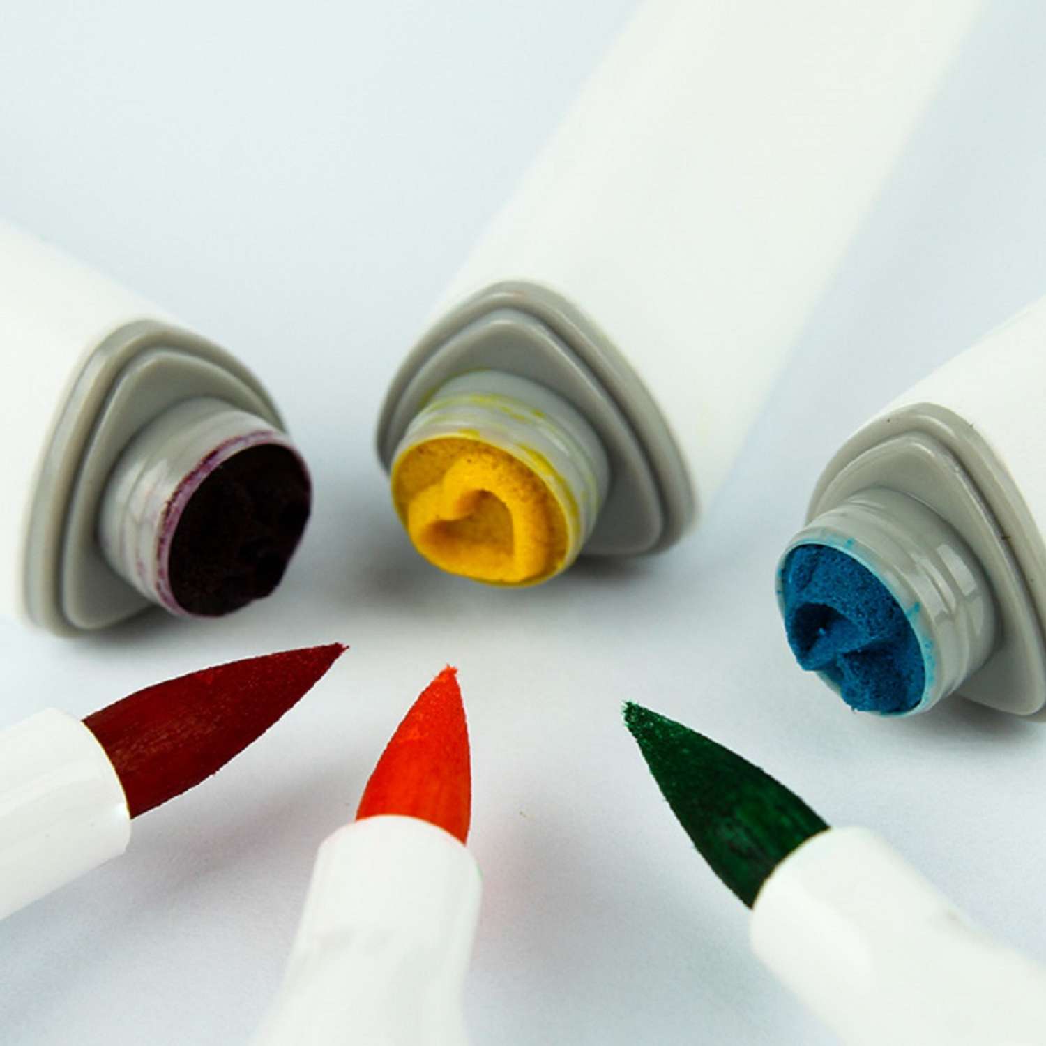 Фломастеры-кисти 24 цвета Darvish со штампами в пластиковом футляре для рисования - фото 7