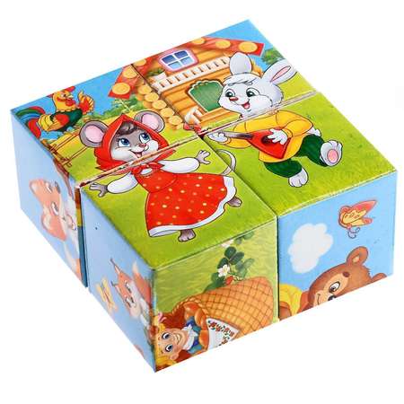 Кубики IQ-ZABIAKA картонные «Любимые сказки» 4 шт