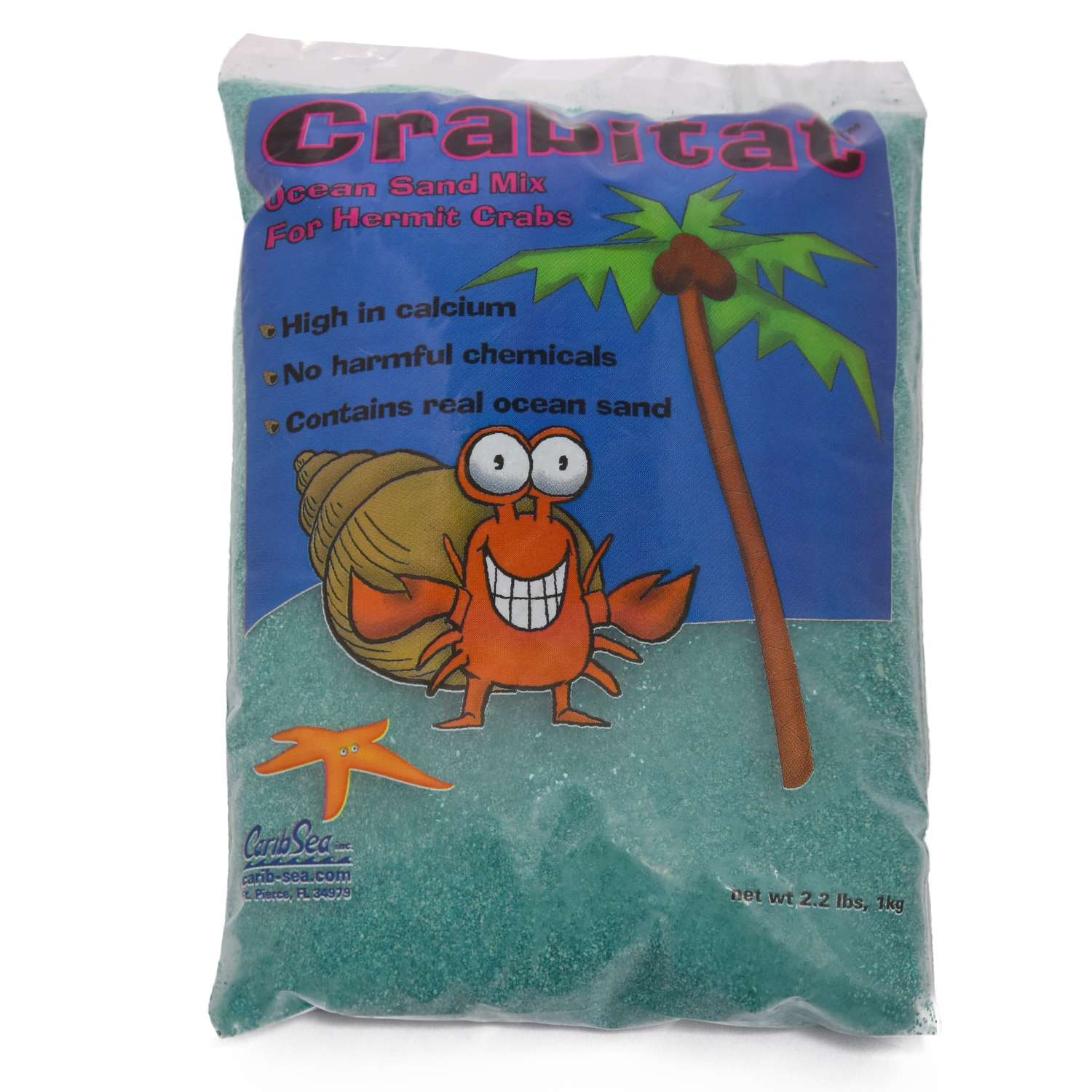 Песок для раков-отшельников CaribSea Crabitat Зеленый 1кг 00602 - фото 1
