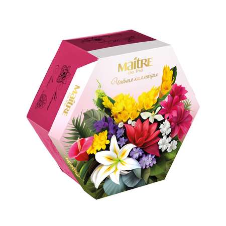 Подарочный набор чая Maitre de the Цветы Лилии 12 видов 60 пакетиков 120 г.