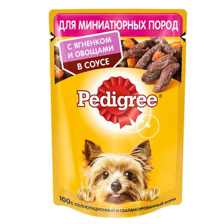 Корм для собак Pedigree миниатюрных пород ягненок и овощи в соусе консервированный 85г