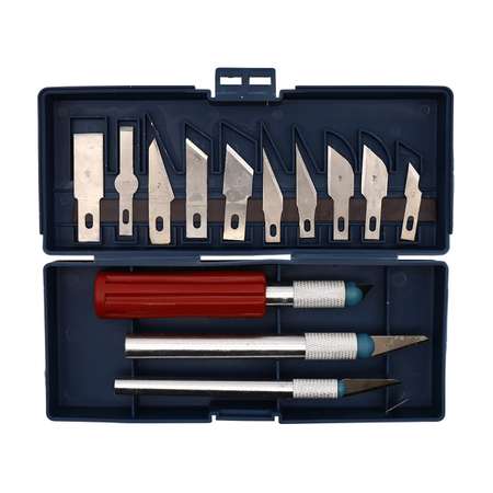 Набор макетных ножей Айрис с особо прочными корпусами очень острыми сменными лезвиями для различных работ 13 шт