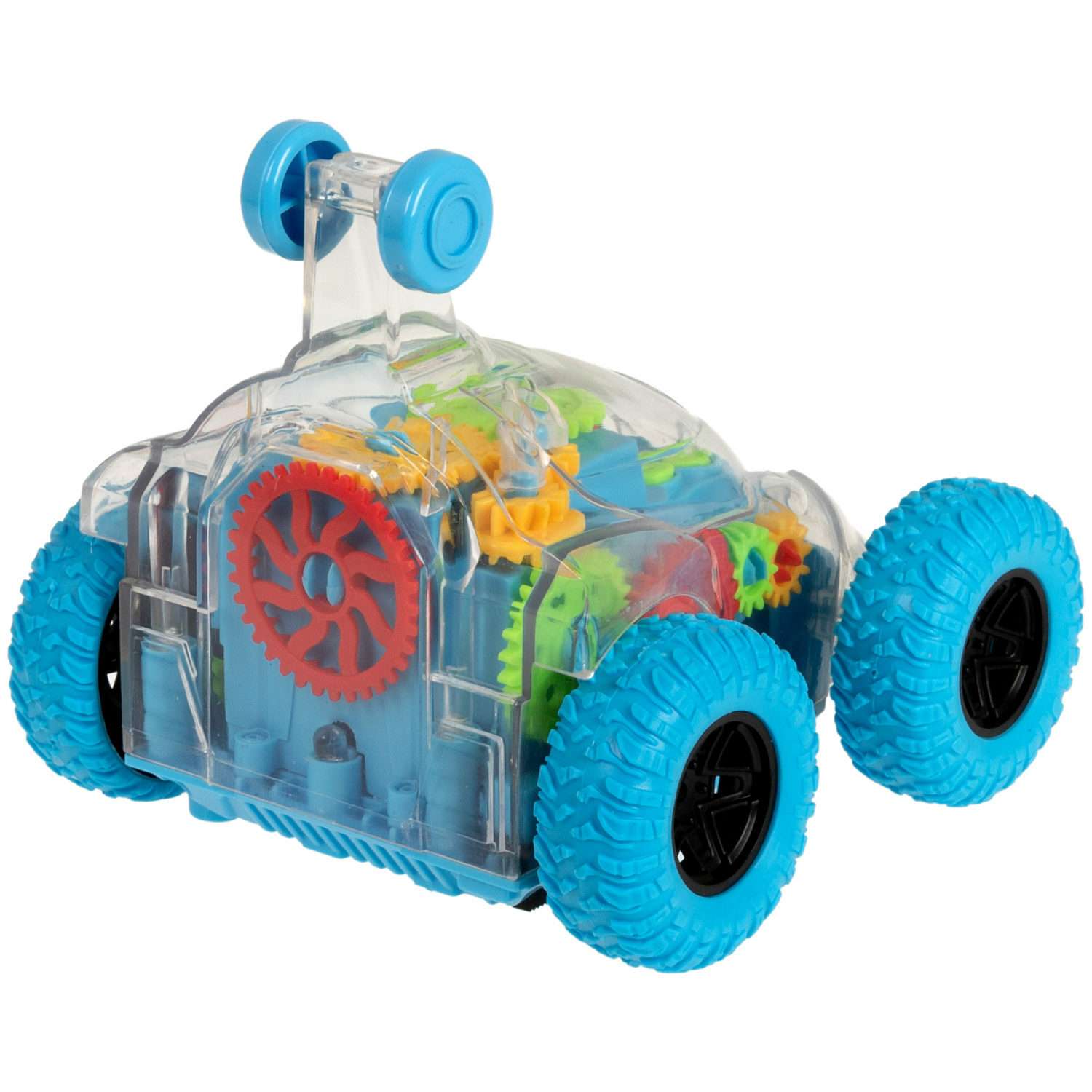 Интерактивная игрушка 1TOY Трюковая машинка прозрачная с световыми и звуковыми эффектами - фото 2