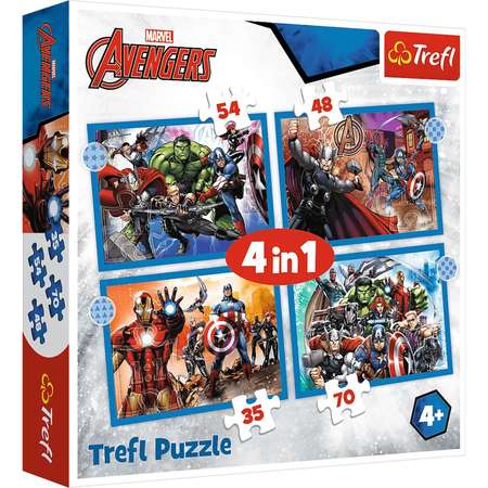 Пазл Trefl Disney Marvel Храбрые Мстители 4в1 201элемент 34386