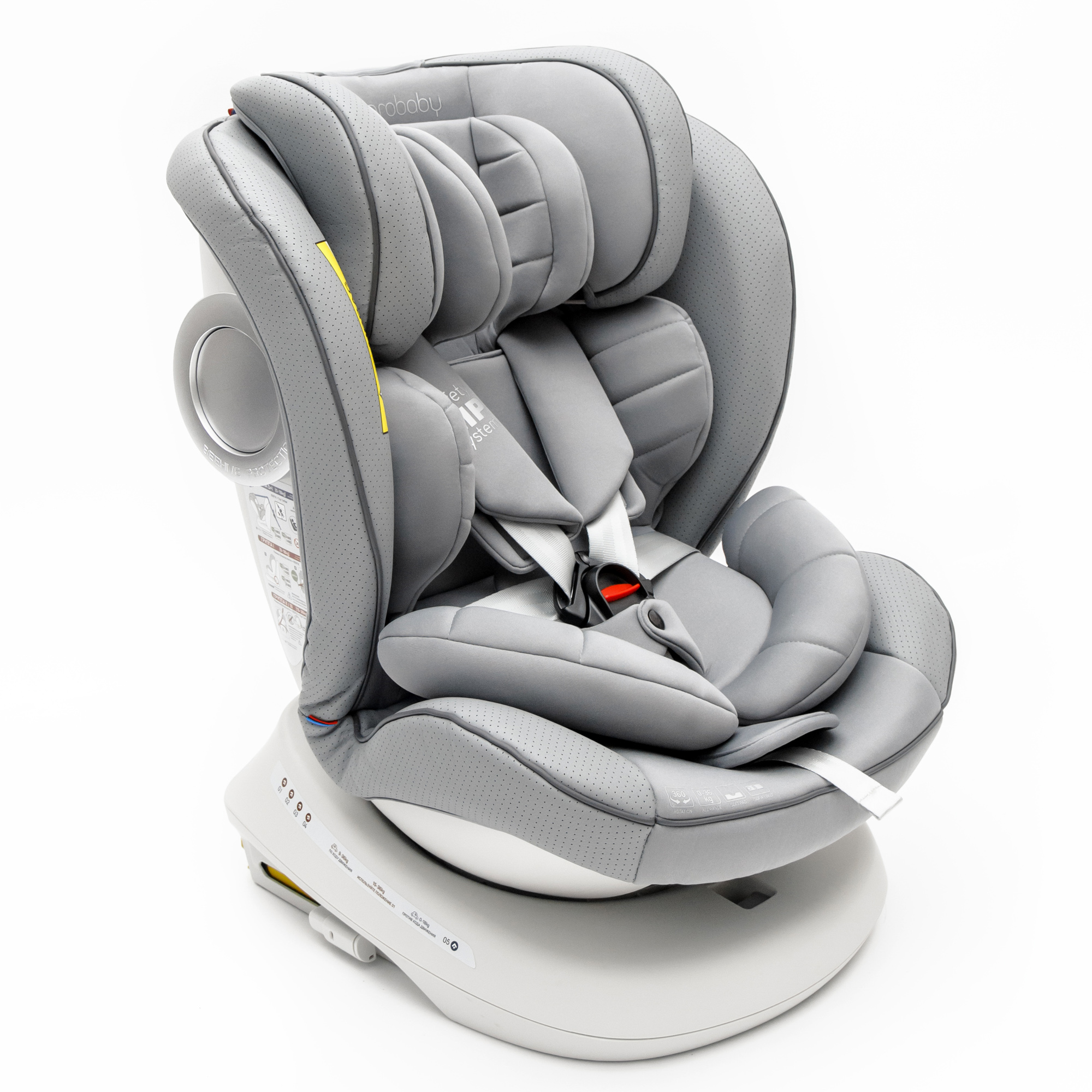 Автокресло детское Champion AmaroBaby Isofix класс D группа серый - фото 19