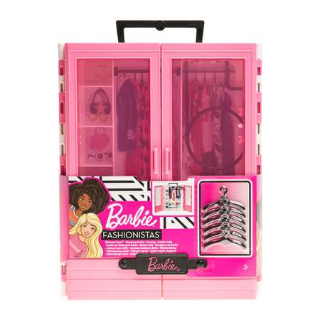 Мебель для куклы Barbie Шкаф модницы Розовый GBK11