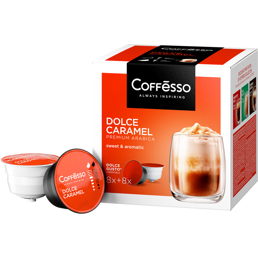 Кофе в капсулах Coffesso Dolce Caramel Набор для приготовления кофейного напитка 156г капсула - фото 1