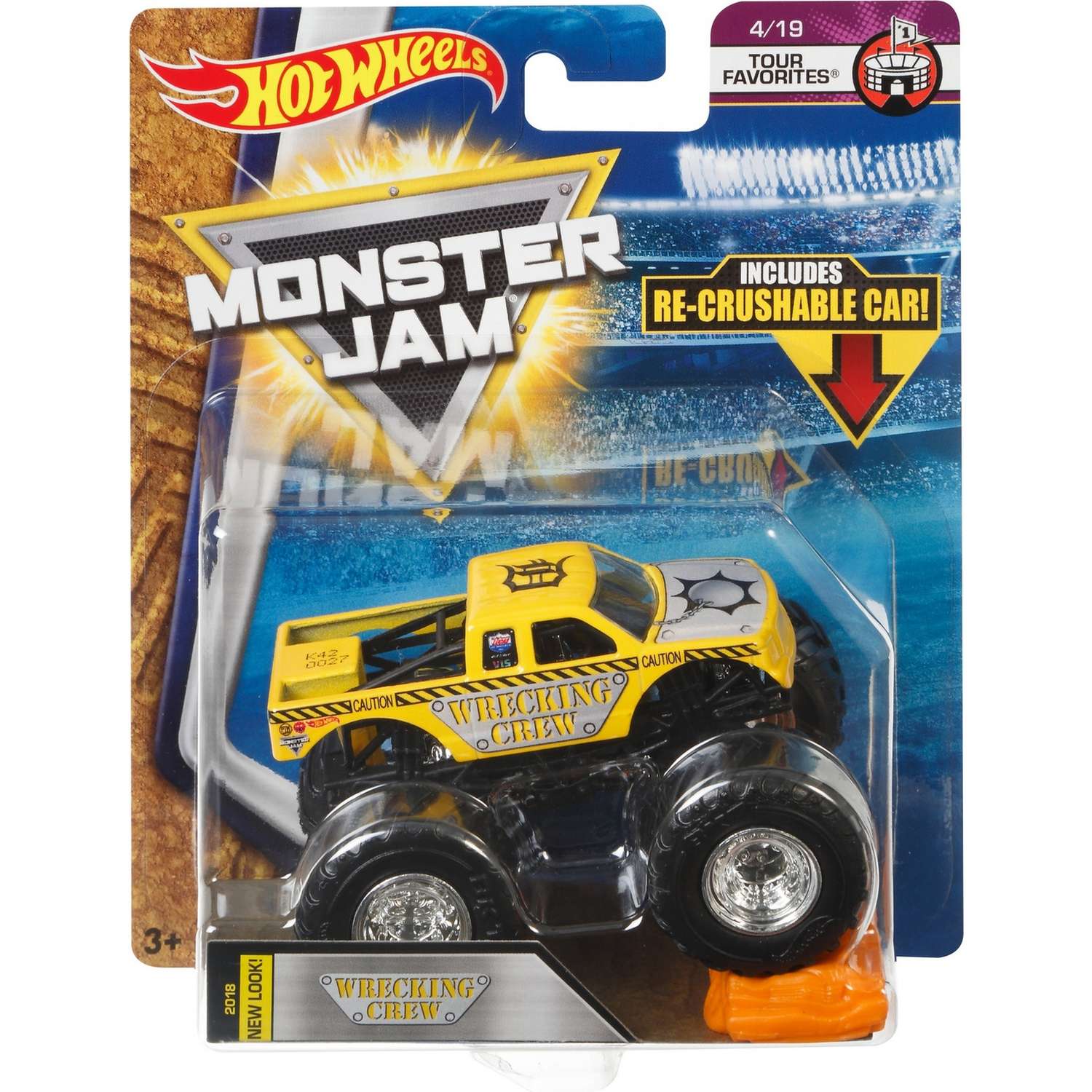 Машина Hot Wheels Monster Jam 1:64 Tour Favorites Аварийная команда FLW94 21572 - фото 2