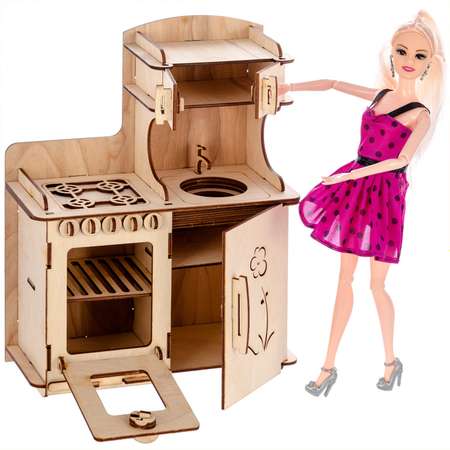 Конструктор Polly Игровая мебель «Кухонный гарнитур» для кукол до 30 см