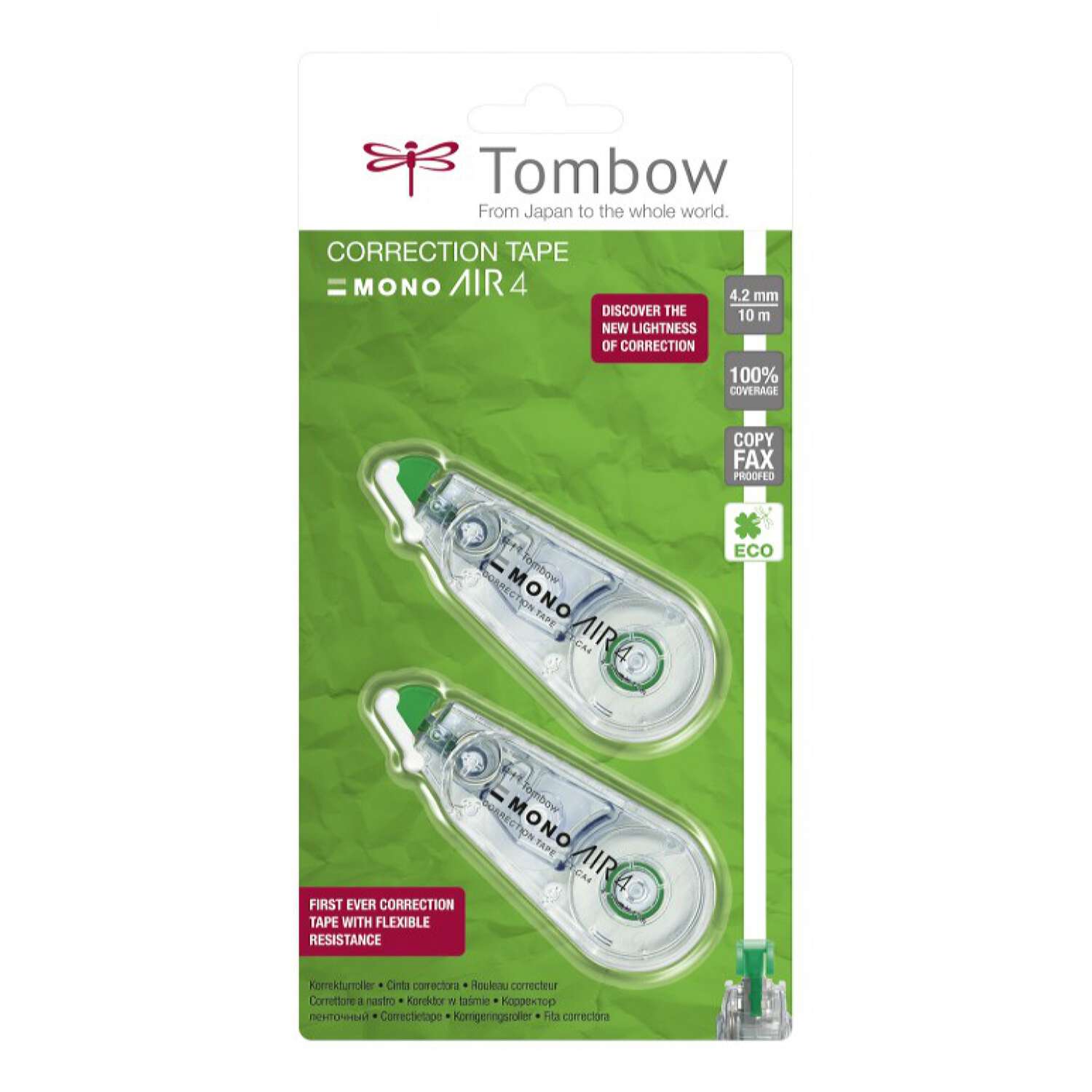 Набор корректор-лент Tombow MONO air 4 4.2 мм х 10 м 2 шт в блистере - фото 1