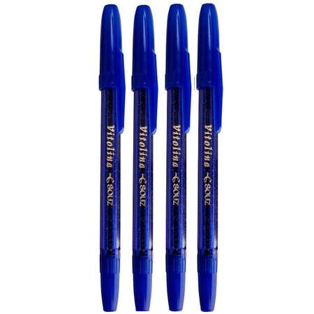 Ручка шариковая СОЮЗ Vitolina 4 шт синяя паста артикул KBPV-26-04Р в синем корпусе