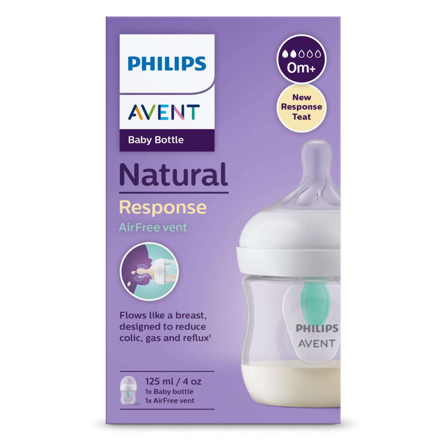 Бутылочка для кормления Philips Avent Natural Response 120мл с 0месяцев  SCY930/01 купить по цене 12499 ₸ в интернет-магазине Детский мир