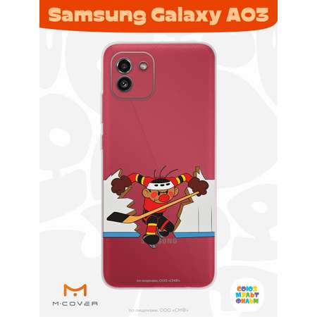 Силиконовый чехол Mcover для смартфона Samsung Galaxy A03 Союзмультфильм Нападающий Метеора