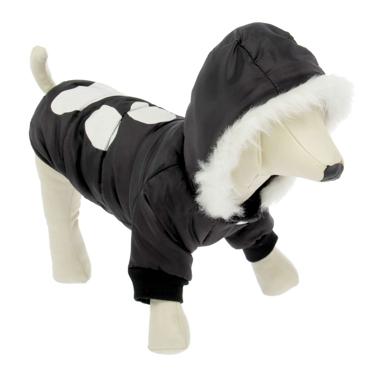 Куртка для собак Sima-Land с капюшоном и мехом размер S черная - фото 1
