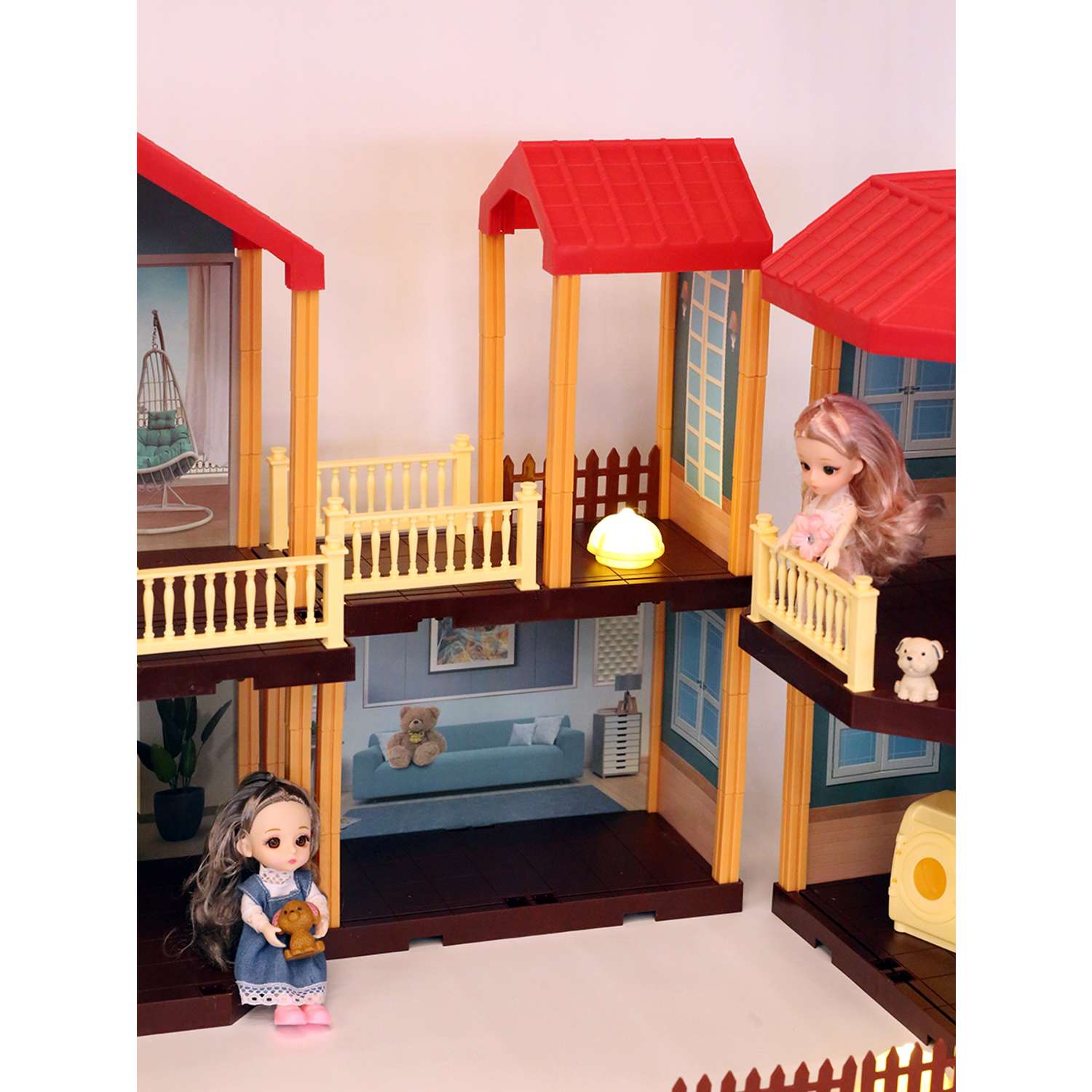 Кукольный домик SHARKTOYS 2 этажа со светом 11500005 - фото 8