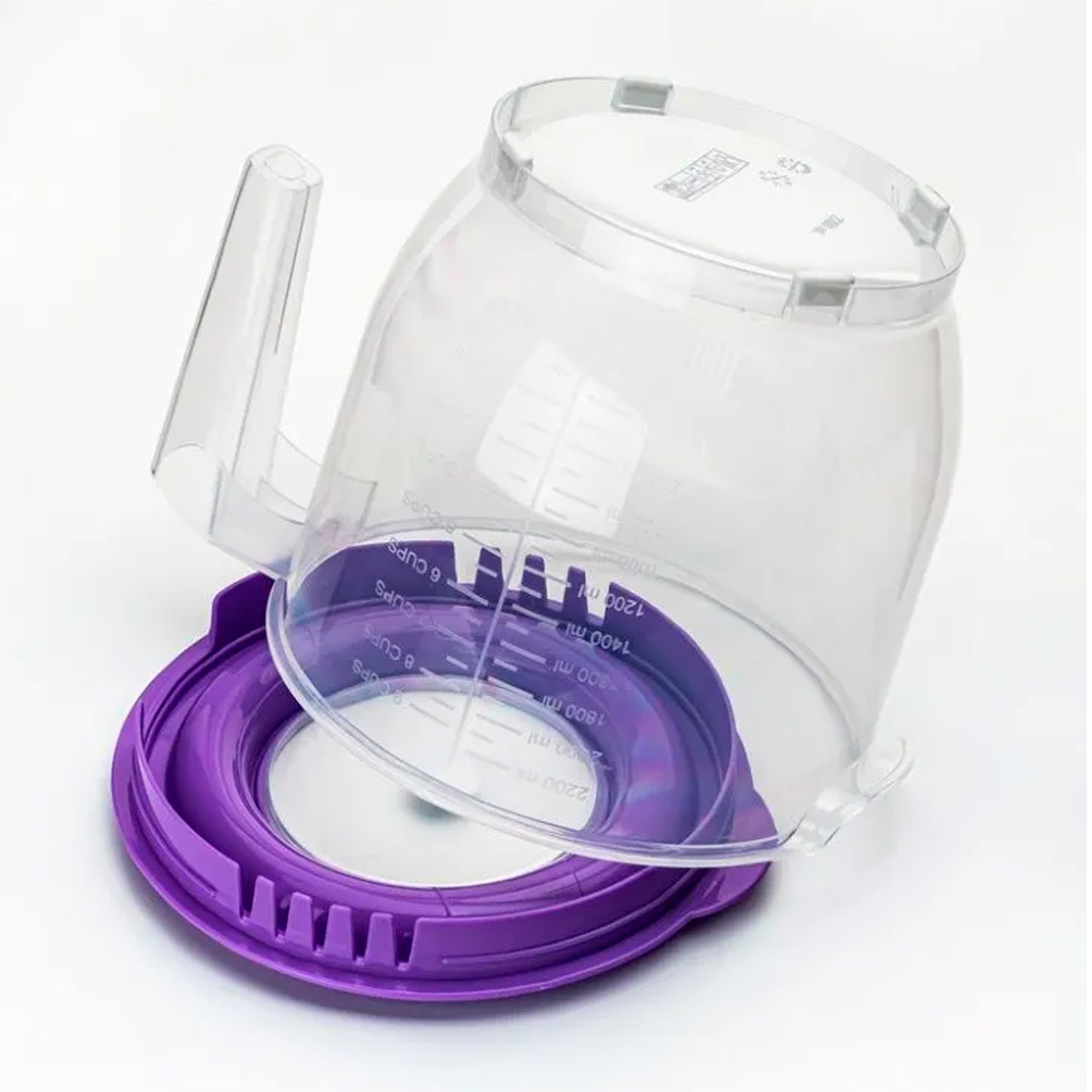 Ёмкость для миксера elfplast или блендера прозрачная фиолетовая крышка 2.2 л - фото 4