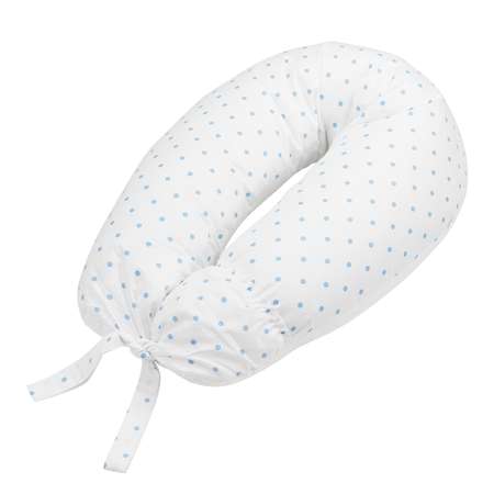 Подушка для беременных ROXY-KIDS U-образная Премиум цвет белый в голубой горох