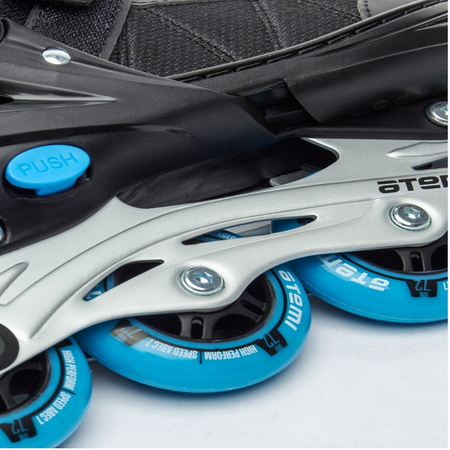 Роликовые коньки Atemi раздвижные Carbon SB черно-синие размер 30-33