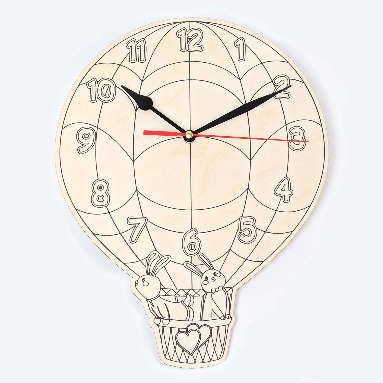 Часы-раскраска Соломон «Зайки на воздушном шаре» 28 х 22 х 0.3 см - фото 3