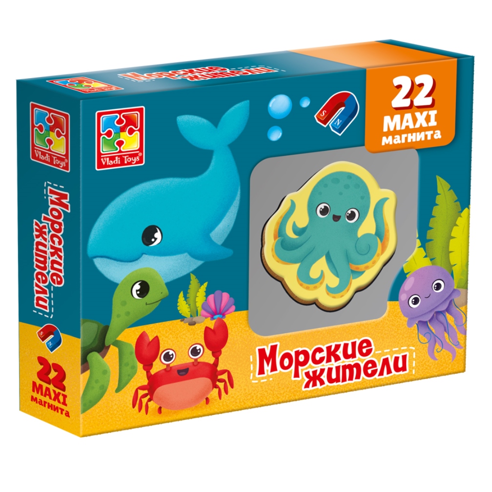 Магнитный набор Vladi Toys MAXI Морские жители - фото 1